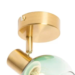 Art Deco Spot Gold mit grünem Glas - Vidro