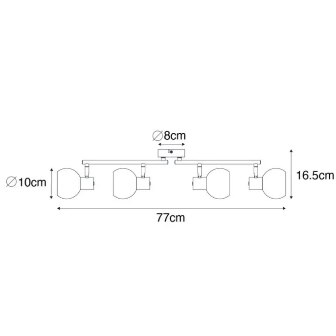 Art Deco Spot Gold mit grünem Glas 4-flammig - Vidro