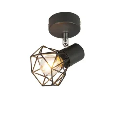 Art Deco Spot schwarz dreh- und neigbar - Mosh