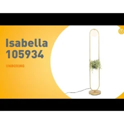 Art Deco Stehlampe Gold mit weißem Glas - Isabella