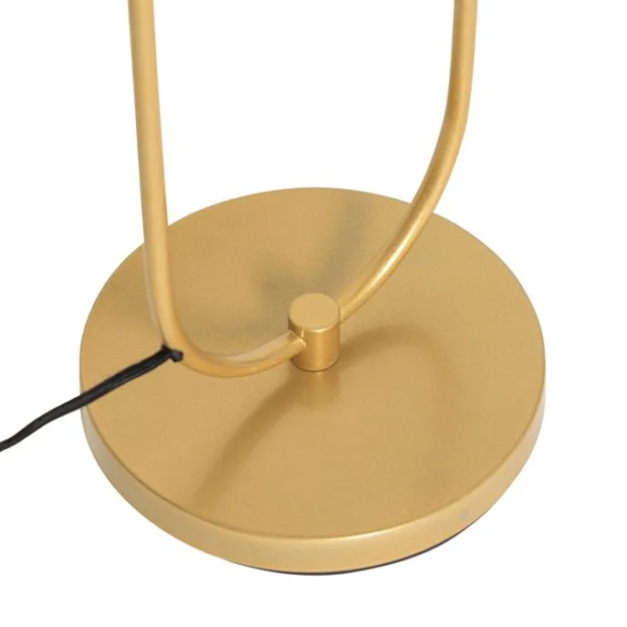 Art Deco Stehlampe Gold mit weißem Glas - Isabella