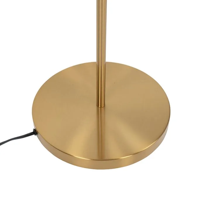 Art Deco Stehlampe Messing mit rosa Glas - Pallon Mezzi