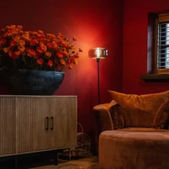 Art Deco Stehlampe schwarz mit Rauchglas - Bizle