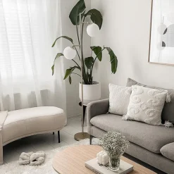 Art Deco Stehleuchte Gold mit Milchglas 2-Licht - Pallon