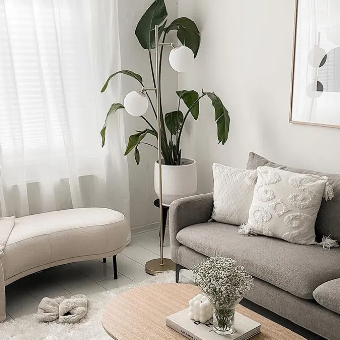 Art Deco Stehleuchte Gold mit Milchglas 2-Licht - Pallon