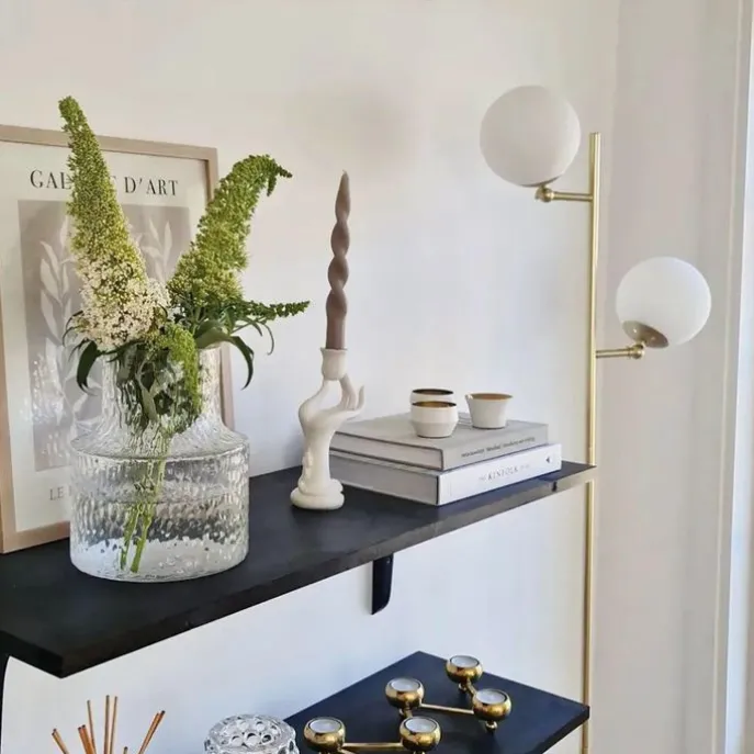 Art Deco Stehleuchte Gold mit Milchglas 2-Licht - Pallon