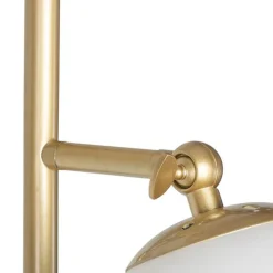 Art Deco Stehleuchte Gold mit Milchglas 2-Licht - Pallon