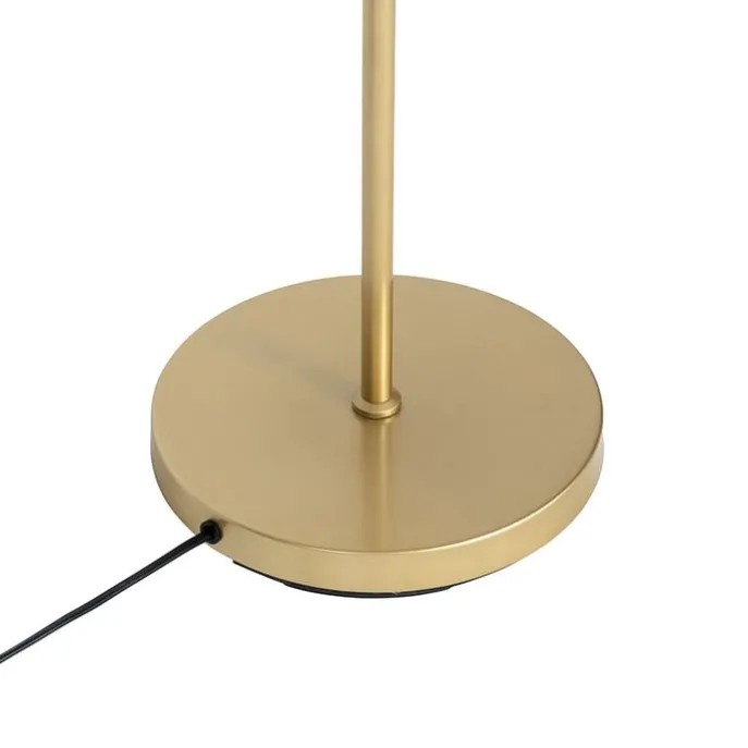 Art Deco Stehleuchte Gold mit Milchglas 2-Licht - Pallon