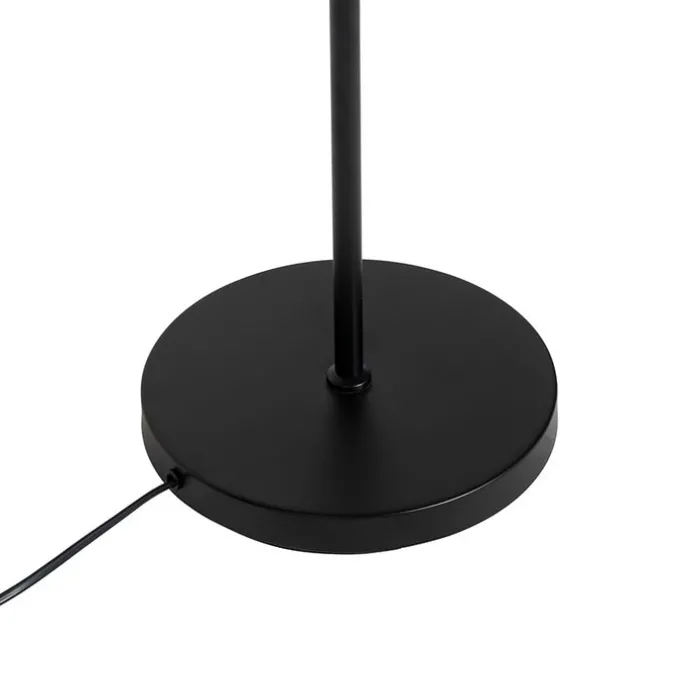 Art Deco Stehleuchte schwarz mit Rauchglas 2-Licht - Pallon