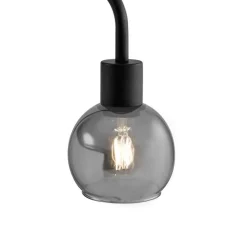 Art Deco Stehleuchte schwarz mit Rauchglas - Vidro