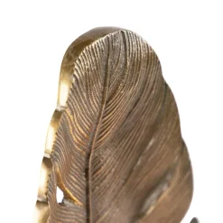 Art Deco Tischlampe Bronze mit Marmorsockel - Blatt