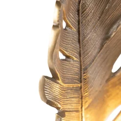 Art Deco Tischlampe Bronze mit Marmorsockel - Blatt