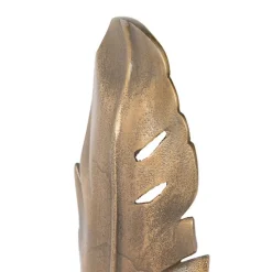 Art Deco Tischlampe Bronze mit Marmorsockel - Blatt