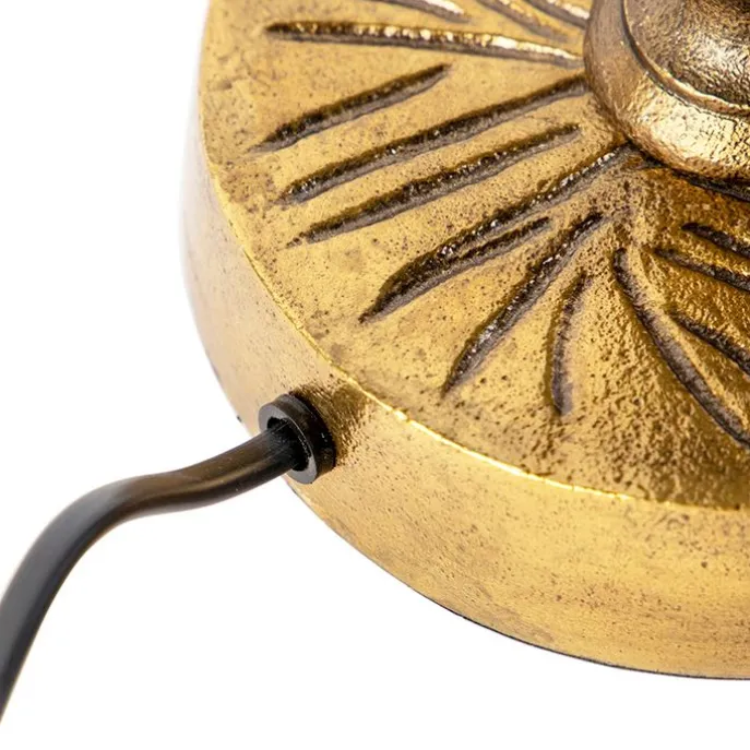 Art Deco Tischlampe Bronze mit schwarzem Schirm 35 cm - Areka