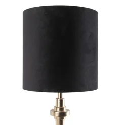 Art Deco Tischlampe Gold Samtschirm Schwarz 40 cm - Diverso