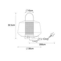Art Deco Tischlampe Gold mit Bernsteinglas 30 cm - Kevin