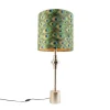 Art Deco Tischlampe Gold Samt Schatten Pfau Design 40 cm - Diverso