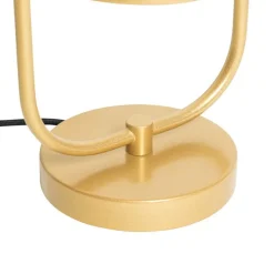 Art Deco Tischlampe Gold mit weißem Glas - Isabella