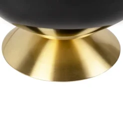 Art Deco Tischlampe Messing mit schwarzem Glas - Pallon