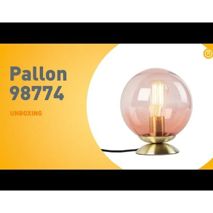 Art Deco Tischlampe Messing mit rosa Glas - Pallon