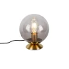 Art Deco Tischlampe Messing mit Rauchglas - Pallon