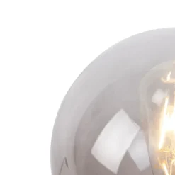 Art Deco Tischlampe Messing mit Rauchglas - Pallon