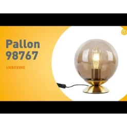 Art Deco Tischlampe Messing mit Rauchglas - Pallon