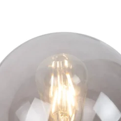 Art Deco Tischlampe Messing mit Rauchglas - Pallon