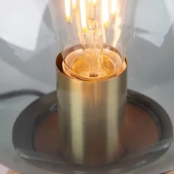 Art Deco Tischlampe Messing mit grünem Glas - Pallon