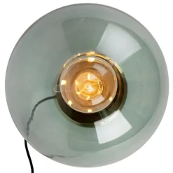 Art Deco Tischlampe Messing mit grünem Glas - Pallon