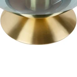 Art Deco Tischlampe Messing mit blauem Glas - Pallon