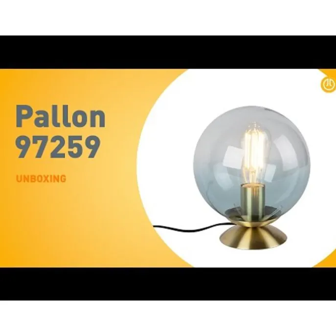 Art Deco Tischlampe Messing mit blauem Glas - Pallon