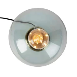 Art Deco Tischlampe Messing mit blauem Glas - Pallon