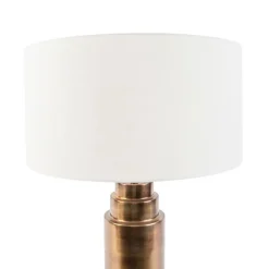 Art Deco Tischlampe mit Schirm weiß 50 cm - Bruut