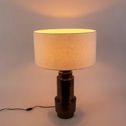 Art Deco Tischlampe mit Schirm weiß 50 cm - Bruut