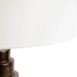 Art Deco Tischlampe mit Schirm weiß 50 cm - Bruut