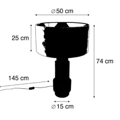 Art Deco Tischlampe mit Schirm weiß 50 cm - Bruut