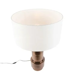 Art Deco Tischlampe mit Schirm weiß 50 cm - Bruut