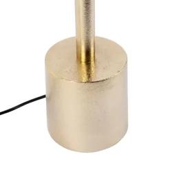 Art Deco Tischlampe mit Veloursschirm rot 35 cm - Diverso