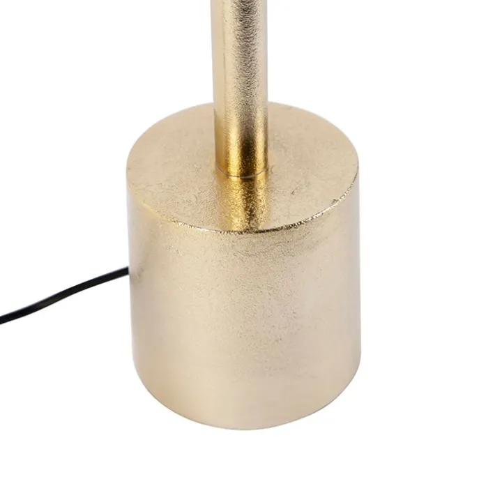 Art Deco Tischlampe mit Veloursschirm rot 35 cm - Diverso