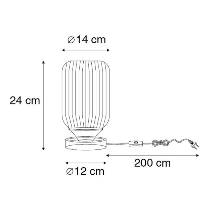Art Deco Tischlampe schwarz mit Rauchglas - Banci