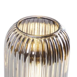 Art Deco Tischlampe schwarz mit Rauchglas - Banci