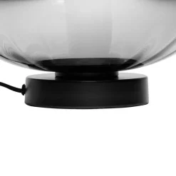 Art Deco Tischlampe schwarz mit Rauchglas - Ayesha