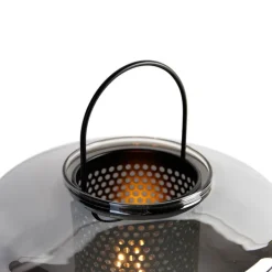 Art Deco Tischlampe schwarz mit Rauchglas 30 cm - Kevin