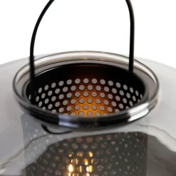 Art Deco Tischlampe schwarz mit Rauchglas 30 cm - Kevin