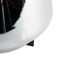 Art Deco Tischlampe schwarz mit Rauchglas 23 cm - Kevin