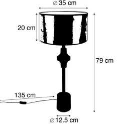 Art Deco Tischleuchte mit Veloursschirm grün 35 cm - Diverso