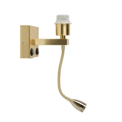 Art Deco Wandlampe Gold mit USB und Flexarm - Brescia Combi