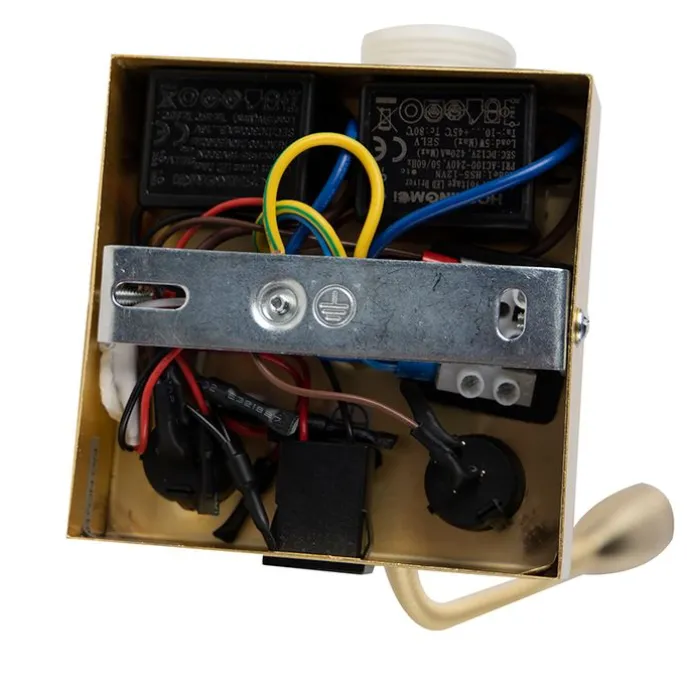 Art Deco Wandlampe Gold mit USB und grauem Schirm - Brescia