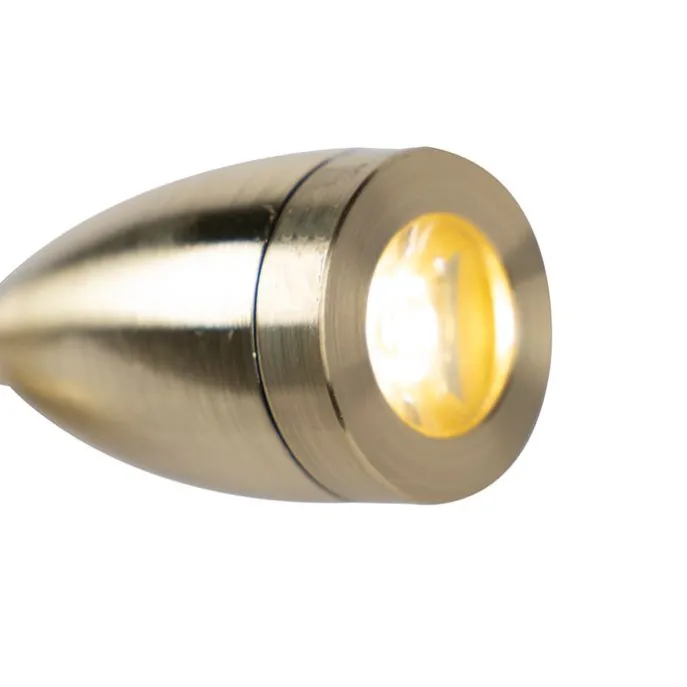 Art Deco Wandlampe Gold mit USB und grauem Schirm - Brescia